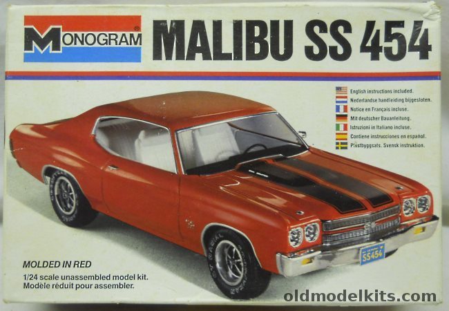 Monogram 1/24 1970 Chevrolet Malibu SS 454, 2268 plastic model kit